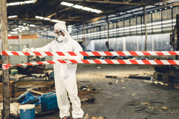 Professional Sewage Cleanup technician working in Shelton, CT